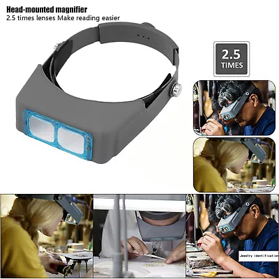 £15.88 • Buy 2.5 Times Lens Head Magnifier Glasses Magnifying Visor Glass Headband Lenses