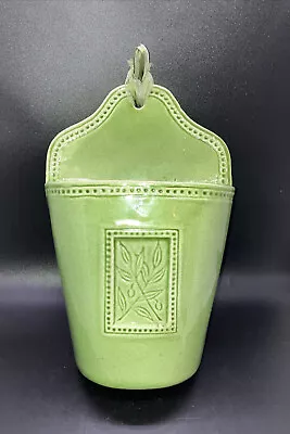 Vintage 1970’s Green Glaze Over Red Clay  J Willfred For Sadek Wall Pocket • $28.80