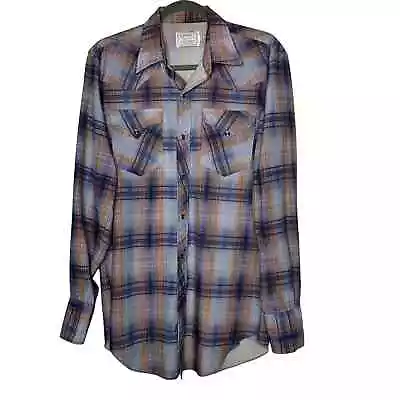 Vintage H Bar C Ranchwear Western Shirt Pearl Snap Plaid Size 16.5 / 35 Medium? • $45