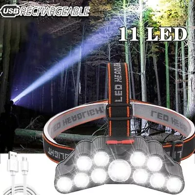 LED Super Bright Headlamp Rechargeable Headlight Head Torch Work Lamp Flashlight • $8.65