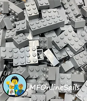 $13.75 • Buy 50 Light Bluish Gray LEGO  Big Bricks  2x2 2x3 2x4 2x6 - Random Bulk Lot