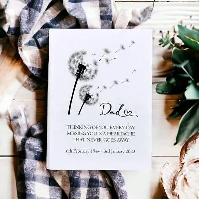 Personalised Dad Remembrance With Dandelions 100 X 6 X4  Photo Album SPA-4 • £12.99