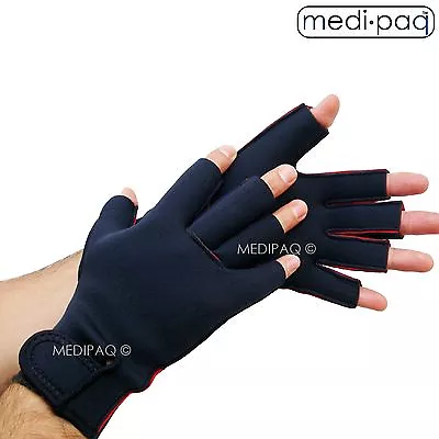 Fingerless Work Gloves Compression Anti Arthritis Support Pain Relief Neoprene • £9.79