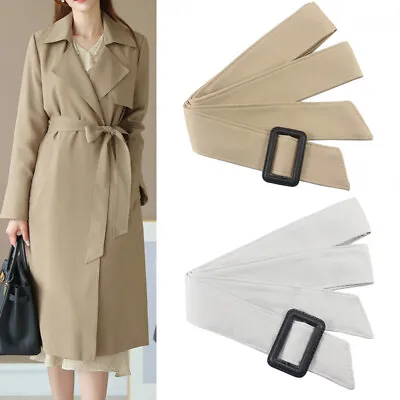 Casual Waist Belt Waistband With Buckle Replacement For Trench Coat Jacket Decor • £10.55