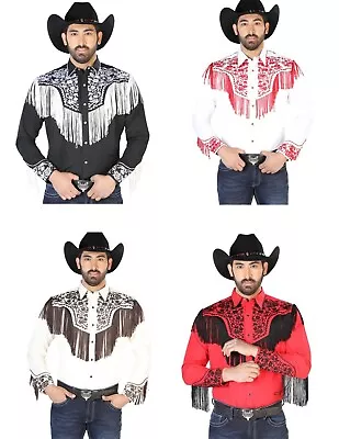 Men's El General Fringe Embroidered Western Shirt Long Sleeve No.15 • $59.99