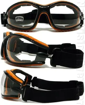 Shatterproof Foam Padded Motorcycle Goggles Smoke Mirror Color Frame 457 • $10.53