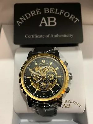 £275 • Buy André Belfort Conquête IP Schwartz Automatic Watch (Gold) RRP £1,367.00