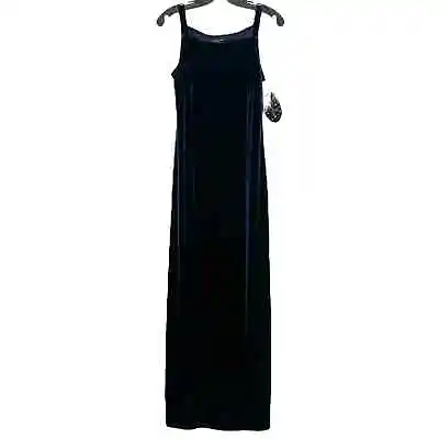NWT My Michelle Womens Dress Y2K Velvet Maxi Sleeveless Back Slit Blue Medium HQ • $26.71
