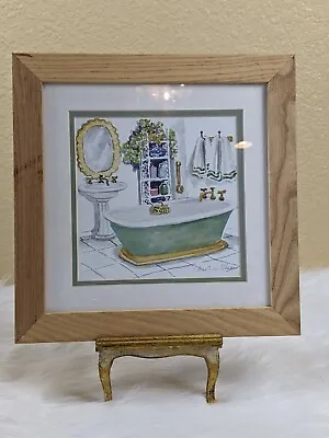 C. Winterle Olson Oval Tub Bathroom Print Signed Art Framed • $30