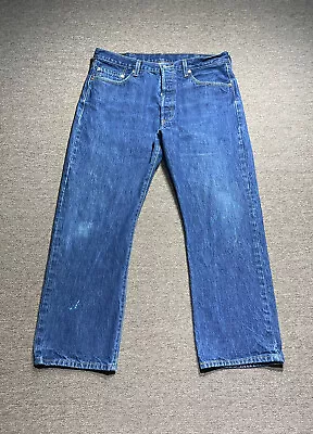 Vintage Levis 501 XX Jeans Blue Denim Dark Wash Button Fly Pants Fits 35x29 • $33.95