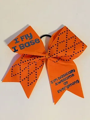 Cheerleading Bow I Fly I Base Royal Blue Orange Flyer Cheer • £6.75