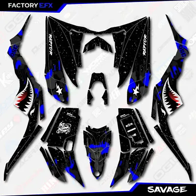 $124.99 • Buy Black & Blue Savage Camo Racing Graphics Kit Fits Yamaha Raptor 350 04-13 Decals