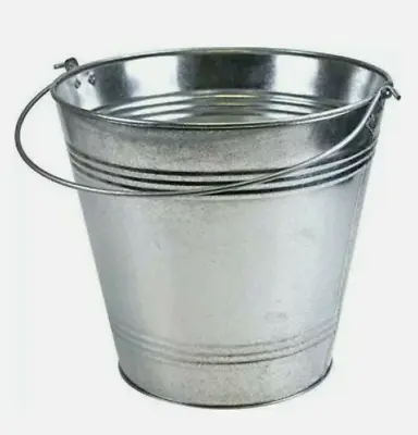 12 L Galvanised Bucket Heavy Duty Strong Steel Metal Water Feed Coal Fire Ash Uk • £19.99