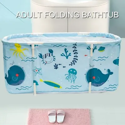 $48 • Buy Foldable Portable Bathtub Water Tub Folding PVC Adult Spa Bath Bucket 115cm
