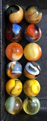 12pc. Lot Or 6 Pairs Of JABO CLASSIC Marbles. Hand Picked Quality Keepers Look • $15