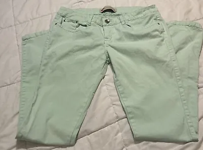 Pool Mint Green Skinny Leg Brazilian Booty Lift Pants Jeans Stretch Sz 46 (14) • $9.99