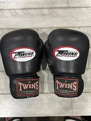 Twins Special Black Boxing Gloves 14oz - Muay Thai - MMA- Kickboxing - Leather • $22.15