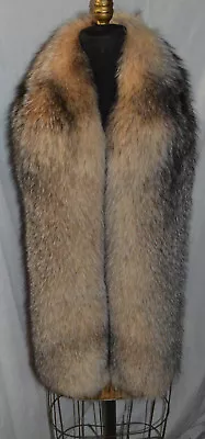 Real Crystal Fox Fur Scarf Boa Wrap Stole Fling New Made In The USA • $359