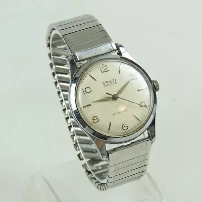 Gruen Precision Stainless-steel Round Men’s Vintage Mechanical Wristwatch • $7.50