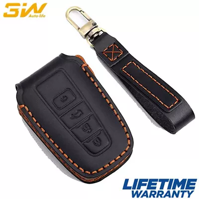 3W Cowhide Leather Key Fob Cover Case 4 Button For Toyota RAV4 2019-2021 Black • $16.99