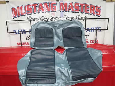 1967 Mustang Coupe Rear Seat Standard Upholstery Set Blue / Blue UP113 • $195