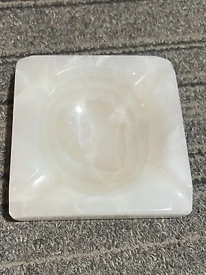 VTG Mexican Ashtray Alabaster White Marble Ash Tray 3  Excellent Condition! • $29.99