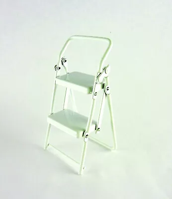 Modern Dollhouse Miniature Folding White Metal Step Stool T5271 • $8.99