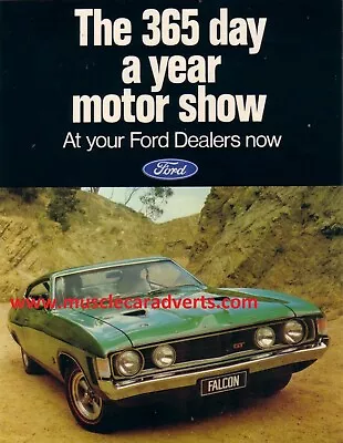 1973 Xa Gt Ford Falcon A3 Advert Poster Sales Brochures Ad 351 • $16