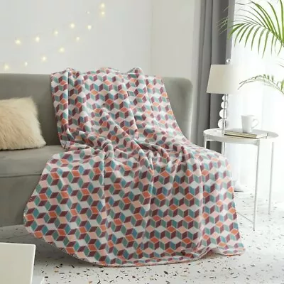 Fleece Throw Blanket 50  X 60  Geo Polyester Soft Home Decor Blanket Gift • $9