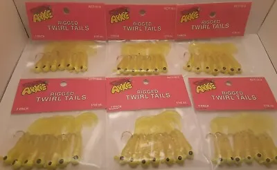 Arkie Rigged Twirl Tails Grub 1/16 Oz Crappie Panfish Jig Lot 6 Pack Chartreuse  • $9.99