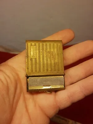 Vintage Unbranded Match Book Cover Holder Case Brass Unique & 1955 Matchbook  • $28.99