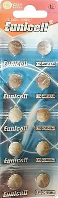 10 X Eunicell Coin Button Batteries LR44 AG13 D76 A76 357 SR44 1.5V 10x 10pcs • $2.60