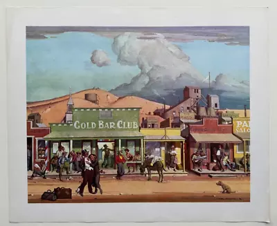 Vintage 1960s Western Print The Mining Town Clyde Forsythe Gold Strike Series • $19.99