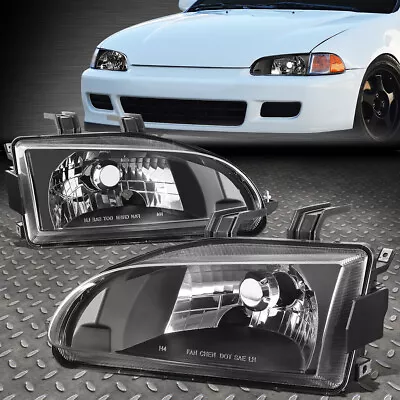 For 92-95 Honda Civic Eg Ej Eh Black/clear Oe Style Replacement Headlight Lamps • $53.88