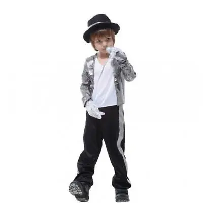 Boys Kids Michael Jackson Suit Party Costumes Performance Fancy Dress Outfits • £12.65