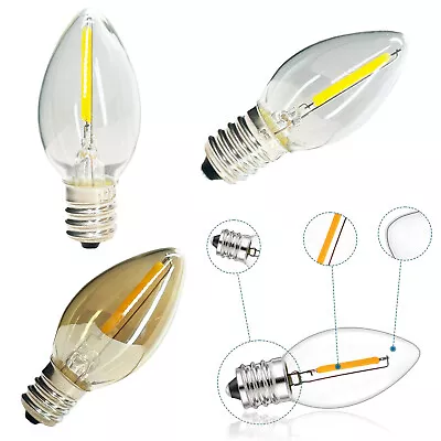 LED Filament Bulb C7 1W E12 E14 Retro Decor Vintage Light Lamp COB 110V 220V • $1.29