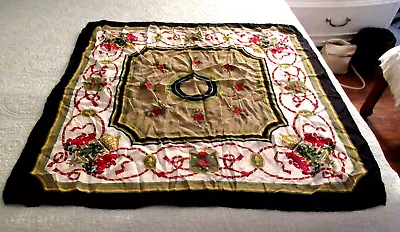 Silk Scarf Hand Rolled Hem  30” Regal Design • $11.04