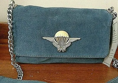 ZARA  Small Blue Suede Shoulder Bag/crossbody • $49
