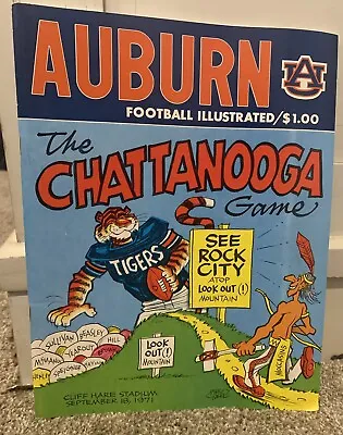 VINTAGE 1971 Auburn Vs Chattanooga - Auburn Illustrated  Aubie Program Rare Find • $32