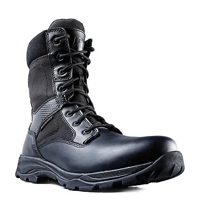 Ridge Men 8  Waterproof Leather Non-Slip Tactical Military Work Black Shoe Boot • $54.95