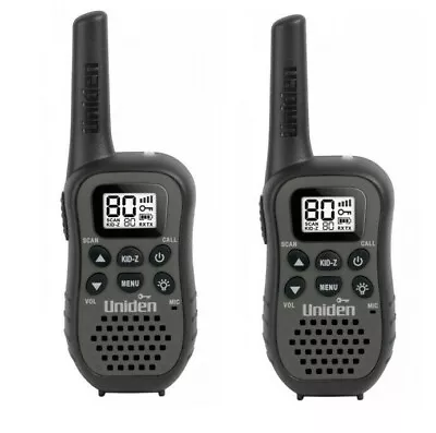 Uniden UH45BTW BLACK TWIN PACK 80 Channel UHF Walkie Talkie Radio With Kid Zone  • $76.88