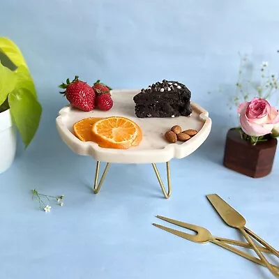 Hexagoan Marble Pastry Stand Cup Cake Marble Birthday Anniversary Cake Stand • $120