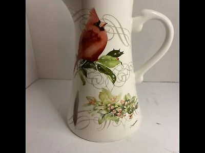 Christmas Pitcher With Red Bird By Marjolein Bastin Cardinal 6  Across • $15