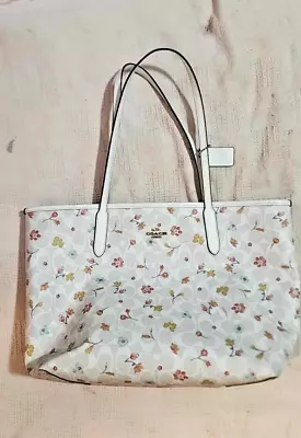 COACH Women's City Tote - Signature Canvas/Mystical Floral Print Chalk White... • $60