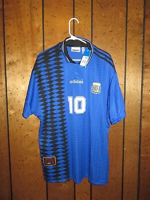 New Adidas Authentic 1994 Argentina Away Maradona Messi Away Jersey XL ISO266 • $109.99