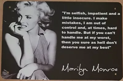 Marilyn Monroe Metal Hanging Wall Sign • $25.50