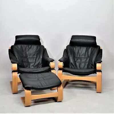 Skippers Møbler Couple Apollo Chair Mid Century Danish Armchair Relaxation Armchair Black • £768.28