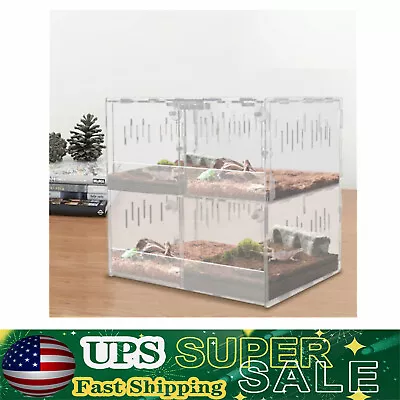 Acrylic Reptile Tank Gecko Lizard Snake Spider Vivarium Cage Box Pet House Clear • $34.20