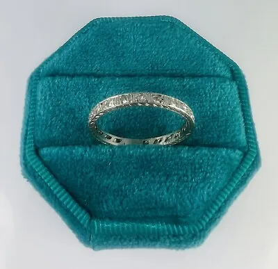 $265 • Buy Platinum Natural Eternity Diamond Band Ring Size 6.75