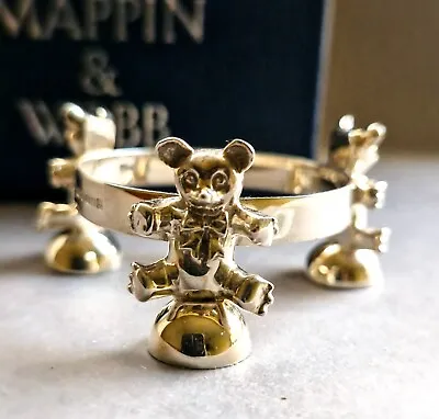 Rare Teddy Bear Sterling Silver Egg Holder Mappin & Webb 1994 • $180.29